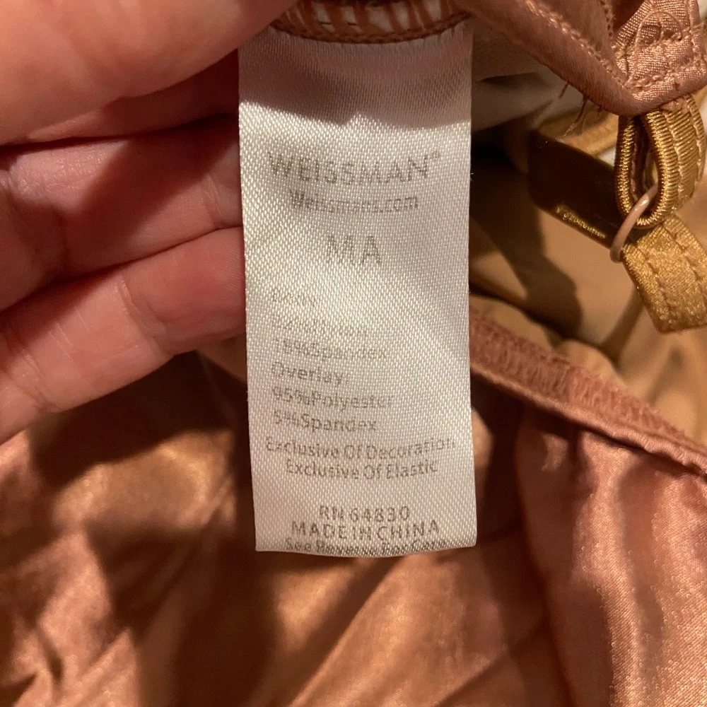 Weissman Charmeuse Copper Cowl Neck Slip Dress – Adult Medium